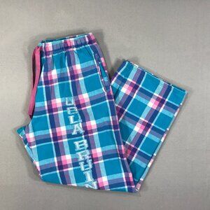 Boxercraft Pajama Pants Women's Large Blue Plaid Flannel UCLA Drawstring Pockets